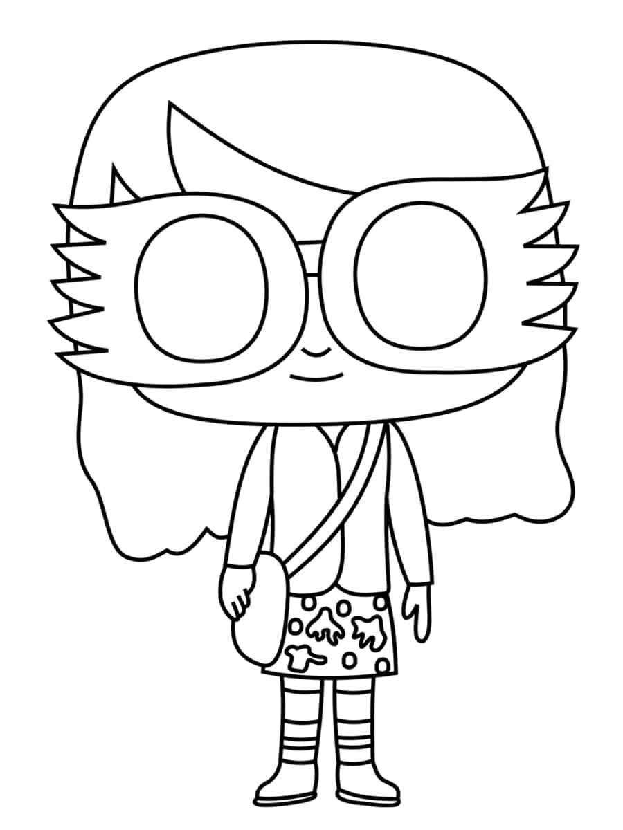Figurine Pop Luna Lovegood avec ses lunettes à imprimer et colorier