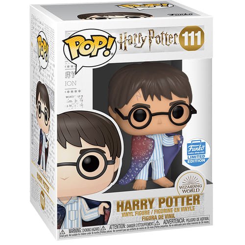 Figurine Pop Harry Potter avec cape d'invisibilité sur les épaules